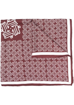 Lukhanyo Mdingi monogram-print scarf - Red