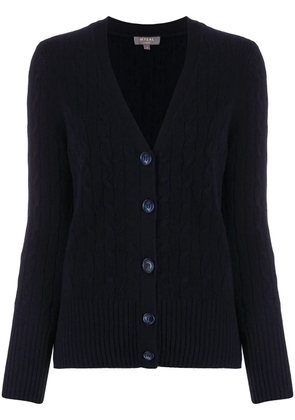 N.Peal v-neck cable knit cardigan - Blue
