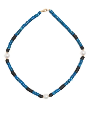 A Sinner in Pearls freshwater pearl and shell necklace - Blue