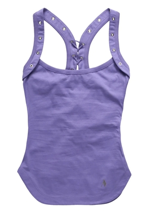 The Attico eyelet-detailing cotton top - Purple