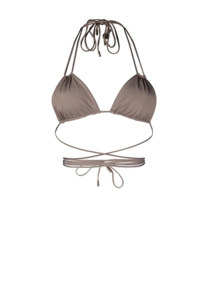 Saint Laurent wrap-around bikini top - Grey