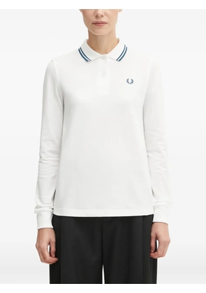 Fred Perry logo-embroidered polo top - White