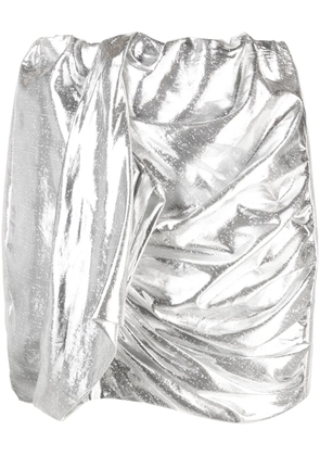 IRO Seiko draped lamé miniskirt - Silver