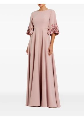 Mac Duggal floral-embellished maxi dress - Pink