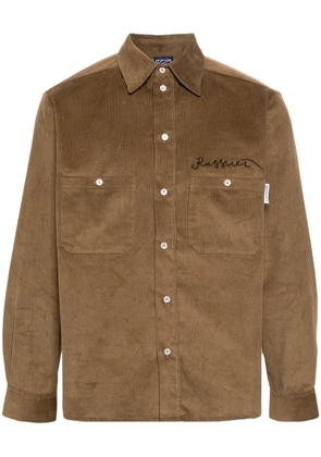 RASSVET Lady Luck logo-embroidered corduroy shirt - Neutrals