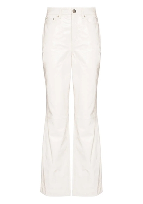 REMAIN Lynn leather straight-leg trousers - White