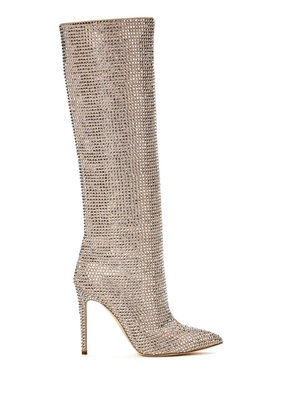 Paris Texas Holly 115mm crystal-embellished knee-high boots - Neutrals