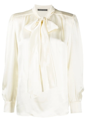 Alberta Ferretti pussy-bow tie silk blouse - White