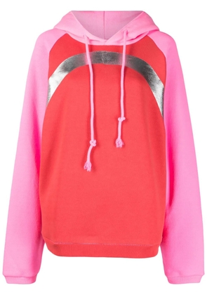 ERL colour-blocked cotton hoodie - Pink