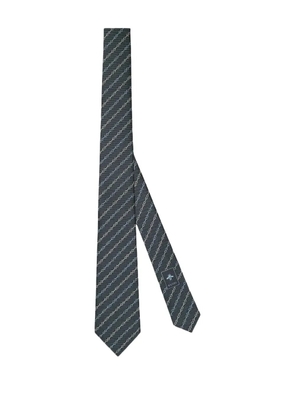 Gucci chain-link pattern tie - Blue