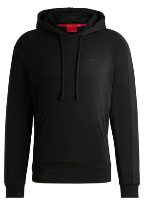 HUGO logo-embroidered hoodie - Black