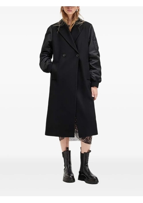 AllSaints double-breasted bomber-sleeve coat - Black