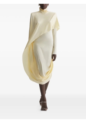 Mugler draped high-neck dress - Neutrals