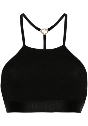 Gucci Interlocking G ribbed cropped top - Black