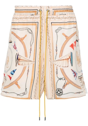 RHUDE Nautica silk shorts - Neutrals