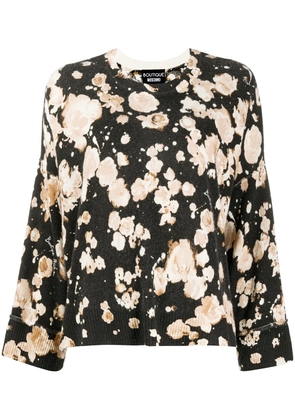 Boutique Moschino floral long-sleeve jumper - Black