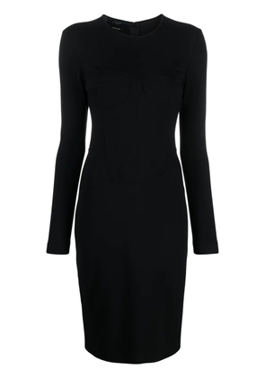PINKO corset-style long-sleeve minidress - Black