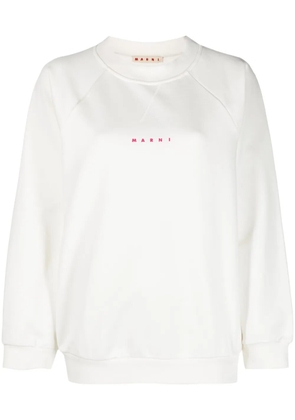 Marni logo-print cotton sweatshirt - White