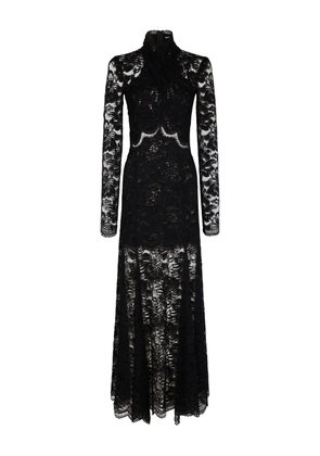 Rabanne long-sleeves lace maxi dress - Black