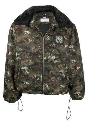 Random Identities camouflage-print hooded jacket - Green