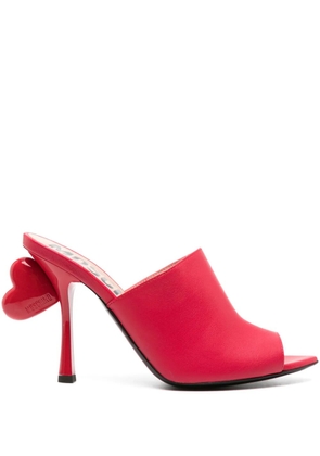 Moschino 100mm heart-detail leather sandals - Red