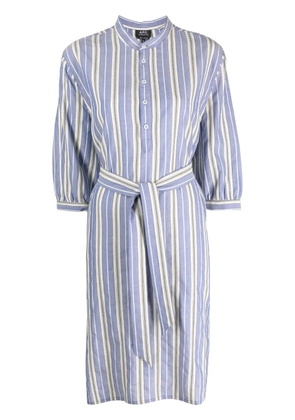 A.P.C. striped cotton shirt dress - Blue