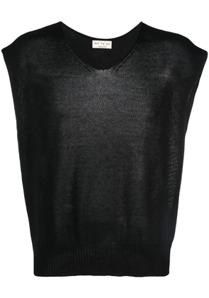 Ma'ry'ya scoop-neck sleeveless knitted top - Black