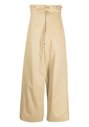 QUIRA high-waisted wide-leg trousers - Neutrals