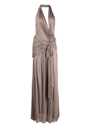 Blumarine halterneck backless gown - Neutrals