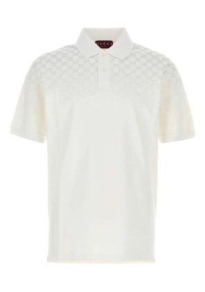 Gucci logo piquet polo shirt - White