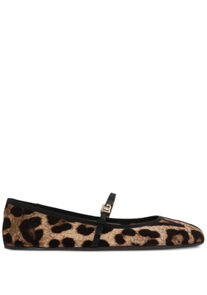 Dolce & Gabbana logo-buckle ballerinas - Brown