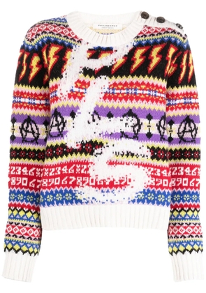 Philosophy Di Lorenzo Serafini Punk Vibes intarsia-knit jumper - White