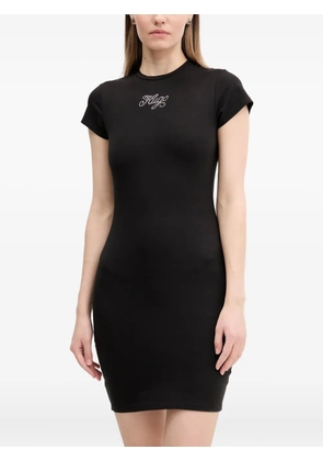 HUGO rhinestone-embellished short-sleeved dress - Black