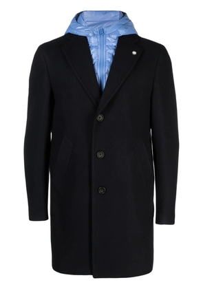Manuel Ritz hooded single-breasted coat - Blue