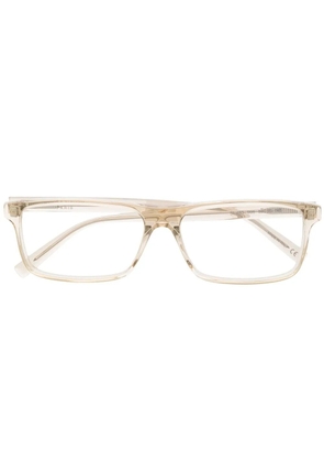 Saint Laurent Eyewear tortoiseshell-effect rectangle-frame glasses - Neutrals