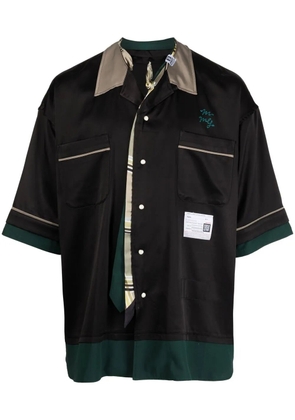 Maison MIHARA YASUHIRO embroidered bowling shirt - Black