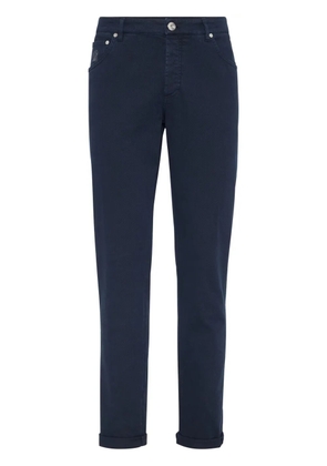 Brunello Cucinelli logo-embroidered jeans - Blue