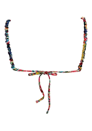 Agua Bendita Lina ruffled-strap bikini top - Blue