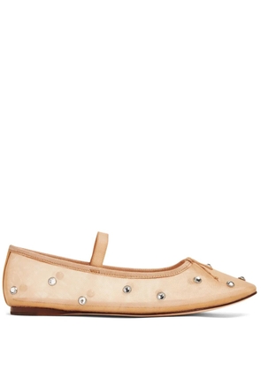 Loeffler Randall Leonie crystal-embellished ballerina shoes - Neutrals