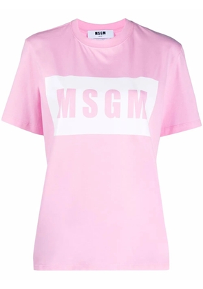 MSGM logo-print cotton T-shirt - Pink