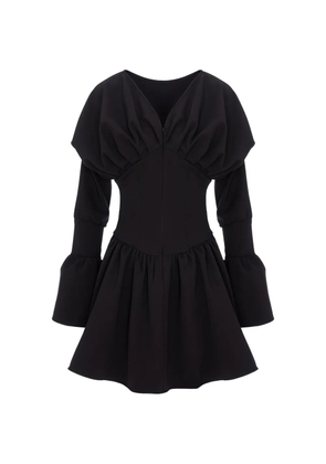 HAMZA flared-sleeves dress - Black
