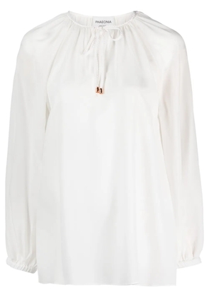 phaeonia self-tie silk blouse - White