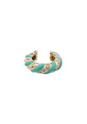 Yvonne Léon 9kt yellow gold, turquoise and diamond ear cuff