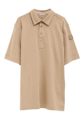 Moncler logo-patch button polo shirt - Neutrals