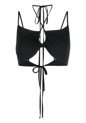 P.A.R.O.S.H. tie-fastening cropped top - Black