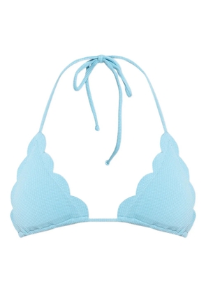 Marysia Broadway scallop-edge bikini top - Blue