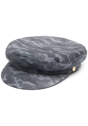 Manokhi printed baker boy hat - Grey