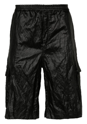 44 LABEL GROUP crinkled-finish cargo shorts - Black