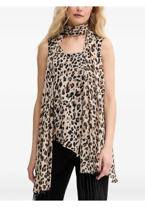 Joseph Ribkoff animal-print fringed top - Neutrals