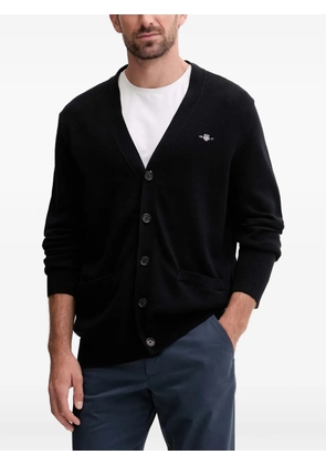 Gant logo button cardigan - Black